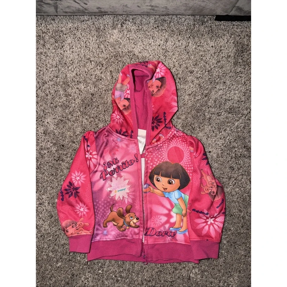 Dora The Explorer &‎ Perrito Puppy Hoodie Zip  Jacket 2T  2010 To